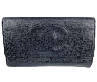 キャビアスキン ブラック 長財布