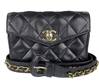 マトラッセ ラムスキン ブラック ウエストポーチ