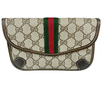 オールドシェリーライン PVC レザー ベージュ ブラウン ポーチ