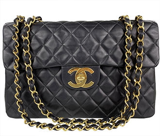 デカマトラッセ 34㎝ ラムスキン ブラック ショルダーバッグ A01094