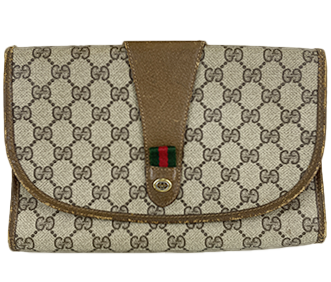 オールドシェリーライン PVC レザー ベージュ クラッチバッグ