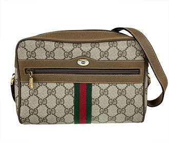 オールドシェリーライン PVC レザー ブラウン ショルダーバッグ