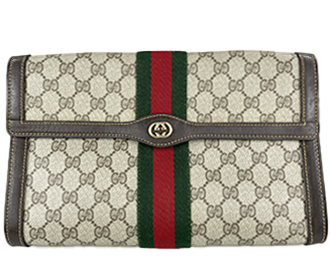 オールドシェリーライン PVC レザー ブラウン セカンドバッグ