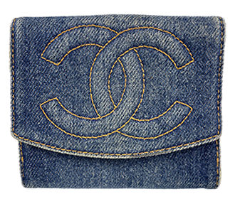 デニム レザー ブルー 財布