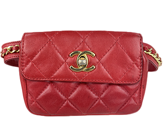 マトラッセ ラムスキン レッド ウエストポーチ