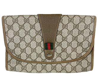 オールドシェリーライン PVC レザー ブラウン クラッチバッグ