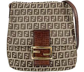 ズッキーノ キャンバス レザー ブラウン ショルダーバッグ