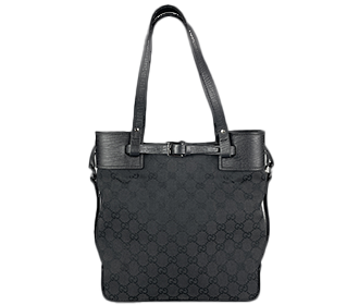 GGキャンバス キャンバス レザー ブラック ショルダーバッグ