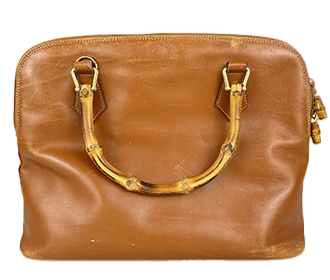 バンブー レザー ブラウン ハンドバッグ