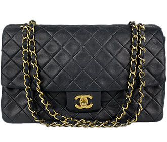 マトラッセ 27㎝ ラムスキン ブラック ショルダーバッグ