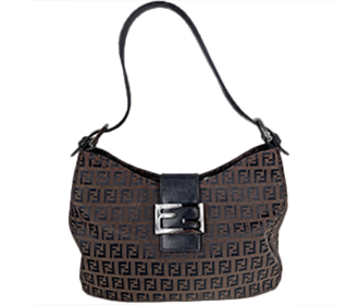 ズッキーノ キャンバス レザー ブラウン ショルダーバッグ