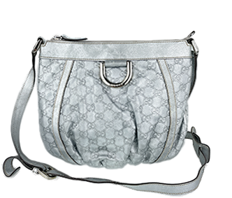 グッチシマ カーフレザー シルバー ショルダーバッグ