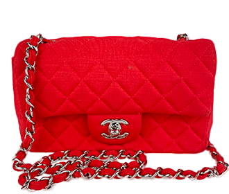 ミニマトラッセ 20㎝ コットン レザー レッド ショルダーバッグ A69900