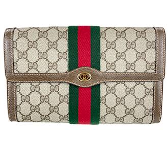 オールドシェリーライン PVC レザー ブラウン セカンドバッグ