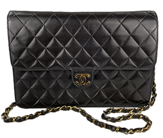 マトラッセ 25㎝ ラムスキン ブラック ショルダーバッグ A03570