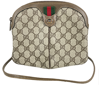 オールドシェリーライン PVC レザー ブラウン ショルダーバッグ