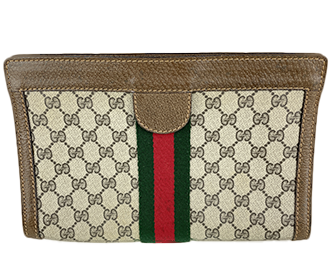 オールドシェリーライン PVC レザー ブラウン セカンドバッグ