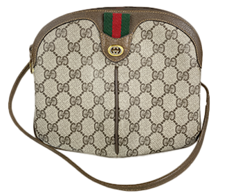 オールドシェリーライン PVC レザー ブラウン ショルダーバッグ