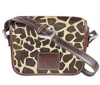 ハラコ レザー レオパード ブラウン ショルダーバッグ 