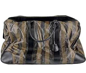 ぺカン PVC レザー ブラック ブラウン ボストンバッグ