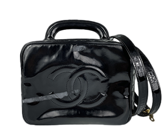 パテント レザー ブラック 2WAY バニティ ハンドバッグ