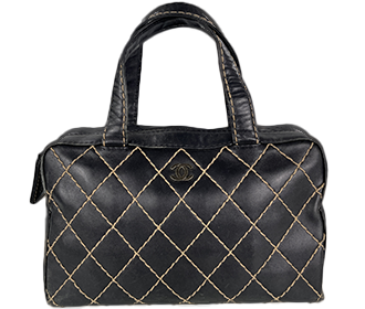 ワイルドステッチ カーフスキン ブラック ハンドバッグ