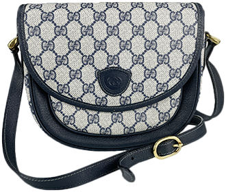 オールドGGプラス PVC レザー ネイビー ショルダーバッグ