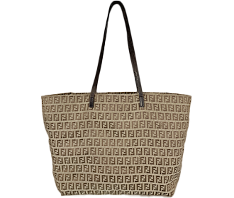 ズッキーノ キャンバス レザー ブラウン トートバッグ