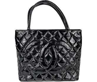 復刻トート マトラッセ パテント レザー ブラック トートバッグ  A01804