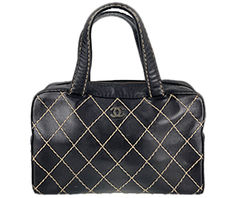 ワイルドステッチ カーフスキン ブラック ハンドバッグ