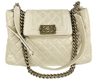 ボーイカーフスキン ベージュ ショルダーバッグ