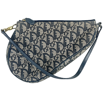 サドルバッグ トロッター キャンバス レザー ネイビー ハンドバッグ