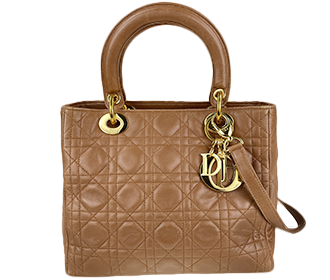 レディカナージュ ミディアム ラムスキン ブラウン 2WAY ハンドバッグ