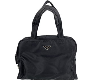 ナイロン キャンバス ブラック ハンドバッグ