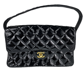 マトラッセ 25㎝ ダブルフェイス パテント レザー ブラック ハンドバッグ