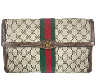 オールドシェリーライン PVC レザー ブラウン セカンドバッグ