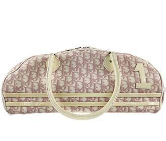 トロッター PVC レザー ホワイト ピンク ミニボストンバッグ