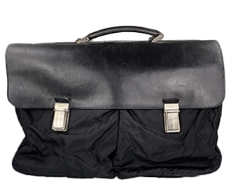 ナイロン キャンバス レザー ブラック ビジネスバッグ