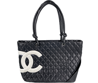 カンボンライン レザー ブラック ラージ トートバッグ A25169