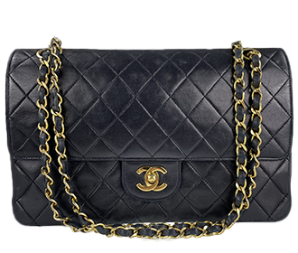 マトラッセ 27㎝ ラムスキン ブラック ショルダーバッグ