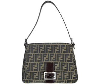 マンマバゲット ズッカ キャンバス レザー ブラウン ショルダーバッグ