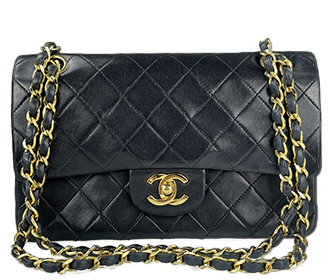 マトラッセ 23㎝ ラムスキン ブラック ショルダーバッグ A01113