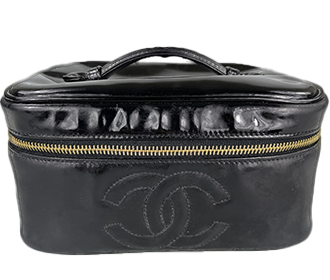 パテント レザー ブラック バニティ ハンドバッグ