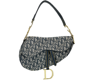 サドルバッグ トロッター キャンバス レザー ネイビー ハンドバッグ