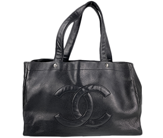 キャビアスキン ブラック トートバッグ