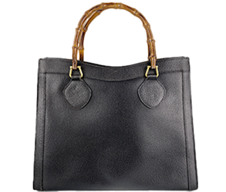 バンブー レザー ブラック トートバッグ