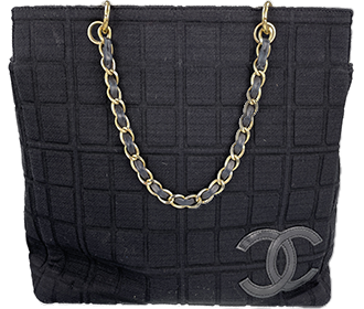 チョコバー コットンジャージ ブラック チェーン トートバッグ