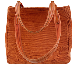 ウール レザー オレンジ ハンドバッグ
