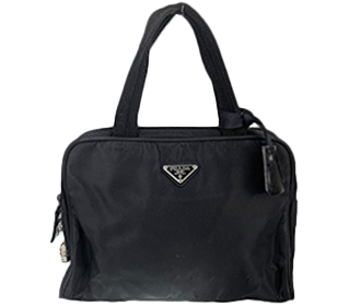 ナイロン キャンバス ブラック ハンドバッグ