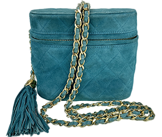 マトラッセ フリンジ スエード ターコイズブルー ショルダーバッグ 